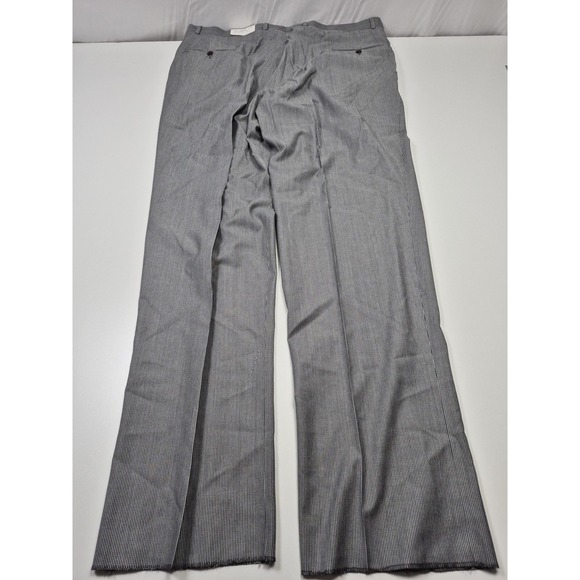 Asher Reserve Dress Pants Mens 44x36 Gray Wool Cotton Pleated Straight USA NWT - Picture 5 of 11